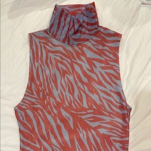 Free People Zebra Print Sleeveless Bodysuit